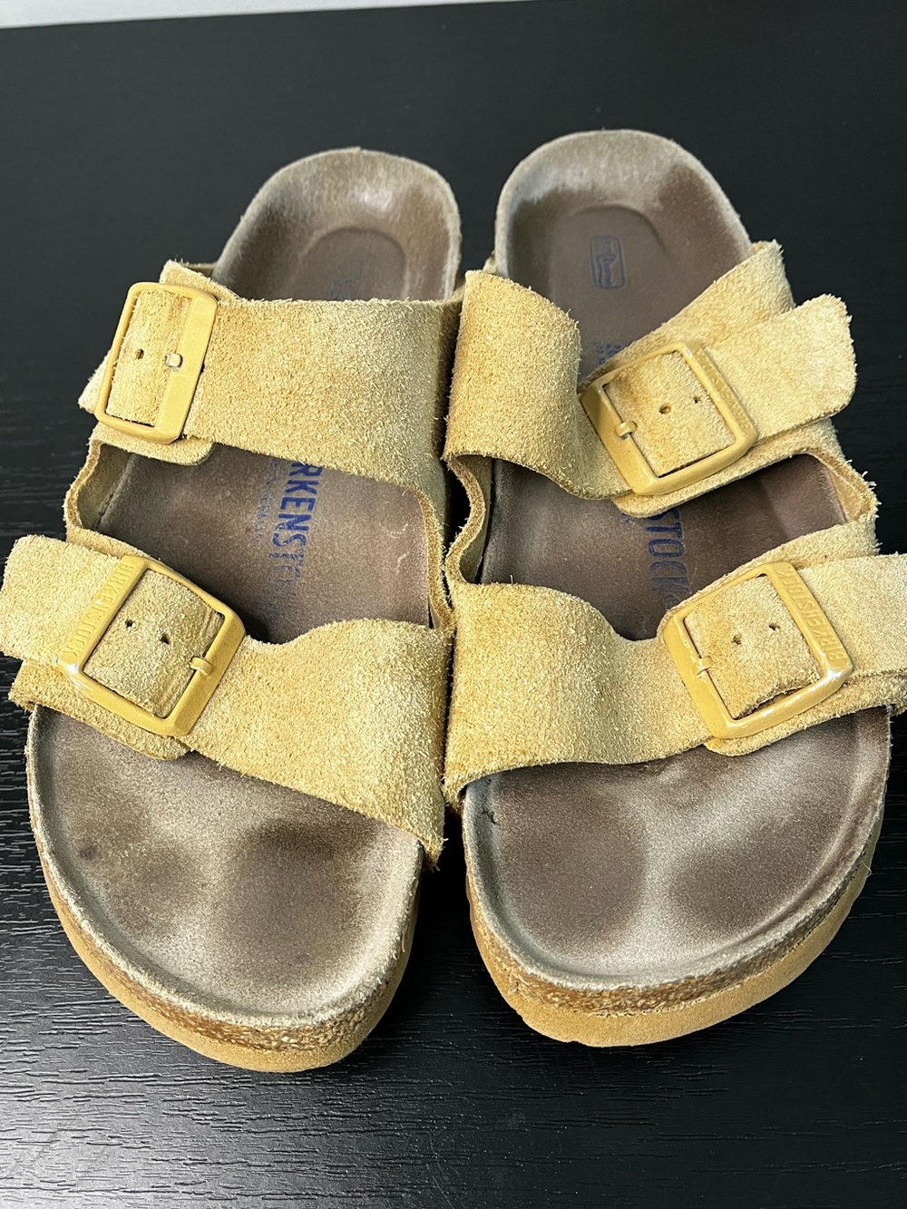 Birkenstock Arizona Tan Suede Unisex Double Buckle Sandals 41 (US women 10-10.5)
